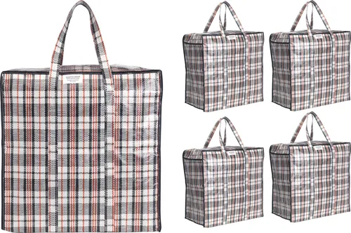 Josephine Osthoff robuste Aufbewahrungstasche bis 20kg, wasserabweisend und strapazierfähig für Umzug, Einkaufstasche mit Reißverschluss, Wäschesack für Kleidung, Decken, Kissen