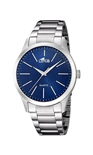 Lotus Herren Analog Quarz Uhr 15959/A - Elegante Armbanduhr für Herren mit 42mm Edelstahlgehäuse, blauem Ziffernblatt und Leuchtzeigern. Ideal für stilbewusste Männer, die Wert auf Qualität und Design legen.
