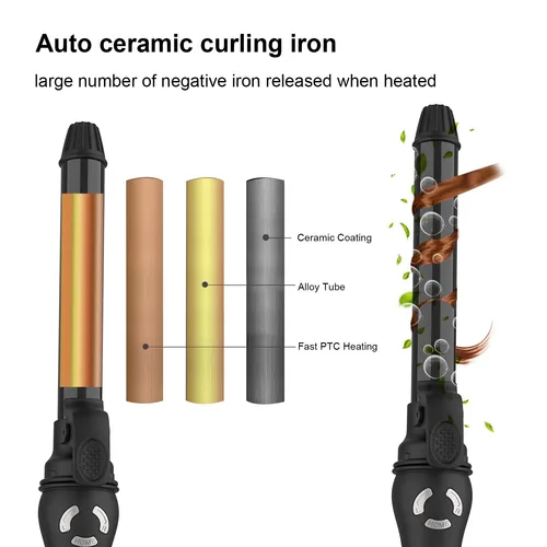 Lockenstab 25mm Lockenwickler Keramik Lockenstab Kleine Locken LCD 70W Schwarz