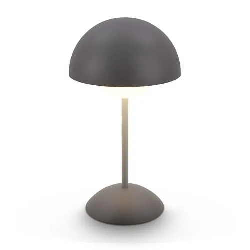 BRILONER LED Tischlampe kabellos IP44 - Dimmbar & Akku tauschbar - Elegante, spritzwassergeschützte Tischlampe in Anthrazit mit stufenlosem Touchdimmer und bis zu 24 Stunden Leuchtdauer, ideal für Innen- und Außenbereiche.