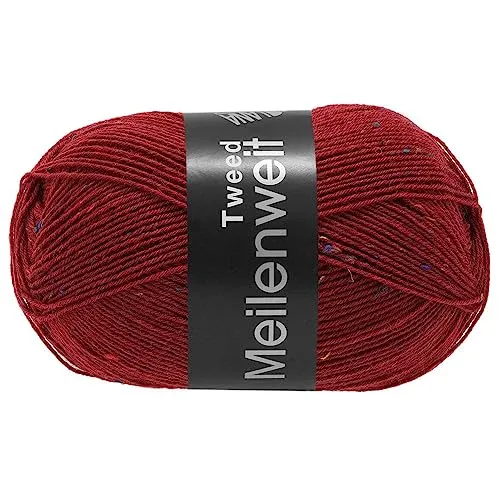 LANA GROSSA Meilenweit 100 | Sockenklassiker, uni und bedruckt, waschmaschienenfest | Handstrickgarn aus 80% Schurwolle & 20% Polyamid | 100g Wolle zum Stricken & Häkeln | 420m Garn FB161