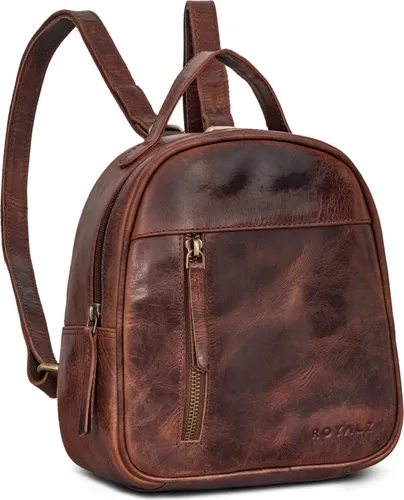ROYALZ 'Olympia' Lässiger Lederrucksack für Damen - Damen-Rucksackhandtaschen aus hochwertigem Echtleder im Vintage Look, handlich und funktional mit ausreichend Stauraum für tägliche Essentials.