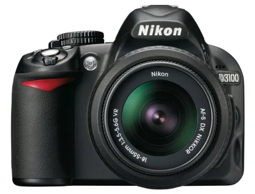 Produktbild Nikon D3100 SLR-Digitalkamera (14 Megapixel, Live View, Full-HD-Videofunktion) Kit inkl. AF-S DX 18-55 mm VR Objektiv + 55-200 mm VR Objektiv