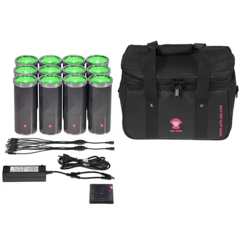 Ape Labs LightCan V2 TP 12 SB G - Stirnlampen - 12 kompakte Akku-Lampen mit RGBW-LED, ideal für Uplighting oder als Tischleuchte; steuerbar per Fernbedienung oder Smartphone App, Made in Germany.