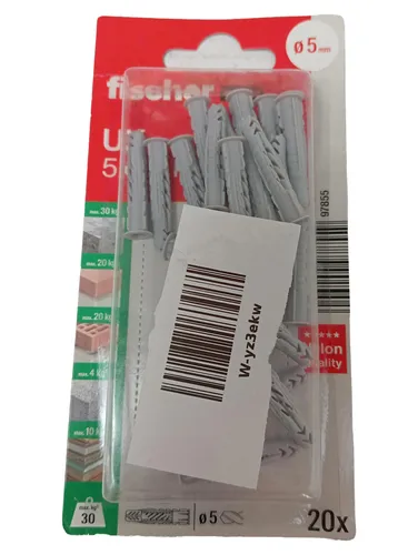 fischer Düsenset UX 5x30 R Universaldübel Grau 20 Stück