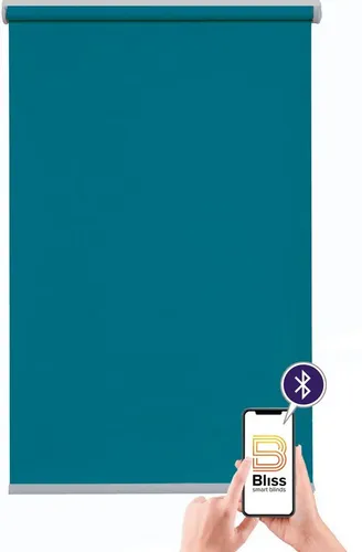 Elektrisches Rollo Las Vegas, sunlines, verdunkelnd, mit Bohren, freihängend, verschraubt, appgesteuert via Bluetooth, mit Motor und Akku, silberner Fallstab