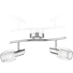 ledscom.de Deckenleuchte ELERA, 2-flammig, edelstahl matt, 2x E14 max. 25W