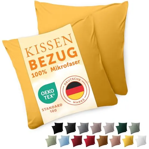 Blumtal Kissenbezug 65 x 65, 2 Stück in gelb von Blumtal