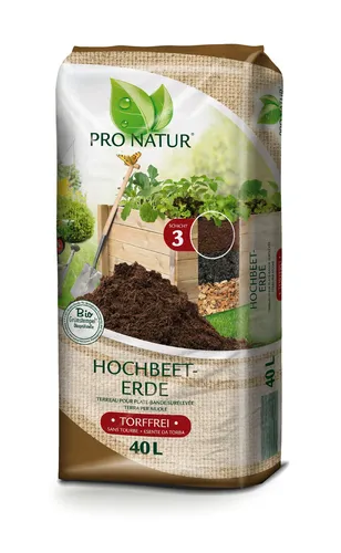 Pro Natur BIO Hochbeet Erde 40L Grünstempel Garten Erde Hochbeet Pflanzenerde