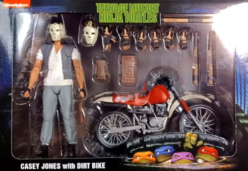 TEENAGE MUTANT NINJA TURTLES Casey Jones mit Dirt Bike - TMNT - Deluxe-Figur von Casey Jones aus der beliebten Action- und Spielzeugfiguren-Serie, inklusive Dirt Bike für verbessertes Spielvergnügen und vielseitige Präsentation. Ideal für Sammler und Fans!