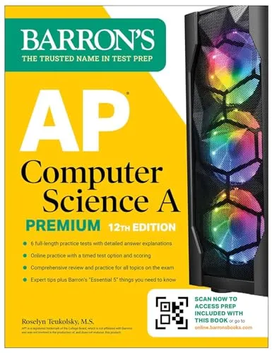 Produktbild AP Computer Science A Premium, 12th Edition: Prep Book with 6 Practice Tests + Comprehensive Review + Online Practice (Barron's AP Prep)