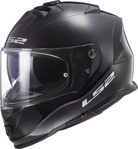 LS2 FF800 Storm II Solid Helm 3XL, schwarz - Motorradhelm mit UV-resistentem, kratzfestem Visier und herausnehmbarem, atmungsaktivem Innenfutter für optimalen Komfort und Sicherheit.