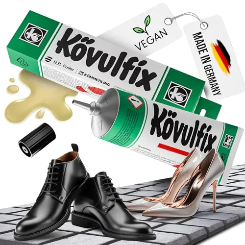 Langlauf Schuhbedarf Kövulfix Schuhkleber 120g – Kontaktkleber extra stark & wasserfest – Lederkleber für Sohlen, Gummi, Textil, Kork – Made in Germany – Profi-Kleber zur Schuhreparatur