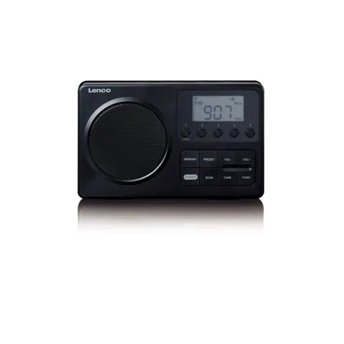 Lenco MPR-035BK - Tragbares FM Radio mit LCD Display - Schwarz - Radios - Kompaktes und leichtes Design, ideal für unterwegs mit Batterie- und Netzbetrieb.