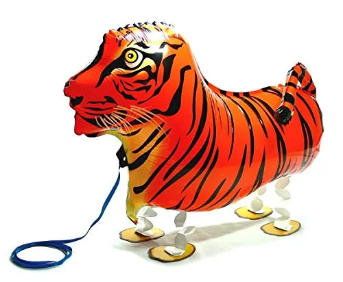 Kopper-24 Airwalker Ballon Tiger - laufendender Tier Luftballon Helium Walking Folienballon Deko für Kinder Geburtstag Party Hochzeit Kinder Geschenk JGA Dekoration Tierballons Laufen