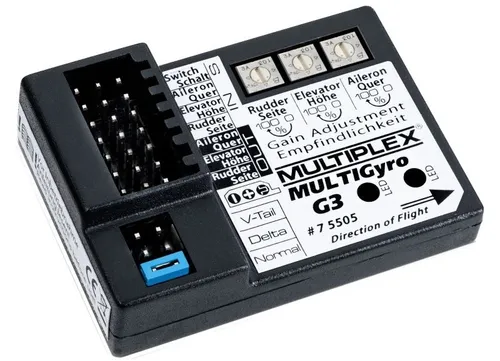 Multiplex MULTIGyro G3 - 3-Achs Flächenkreisel für präzise Flugsteuerung - Flugsteuerungen & Gyroskope, ideal für Hubschrauber und Flugzeuge, sorgt für stabile Flüge und verbesserte Steuerung.