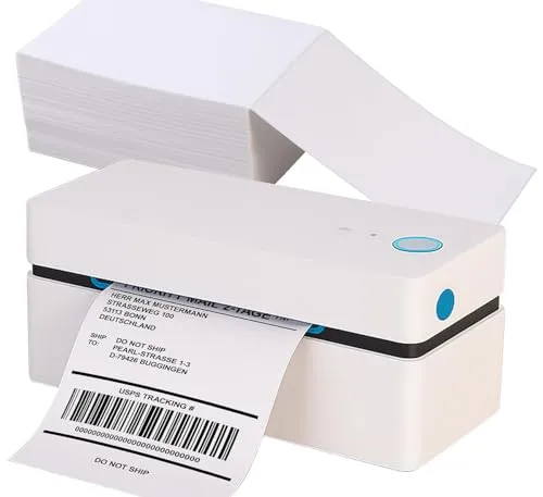 Callstel Thermodrucker Bluetooth: Etiketten-Thermodrucker mit 550 Etiketten 100x150mm, 203 DPI, BT, App (ohne Tintenkartusche, Thermoetikettendrucker)