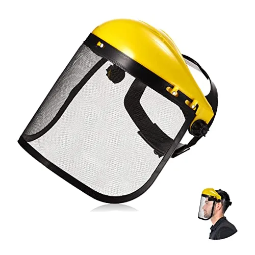 Forsthelm, Kettensägen Sicherheitshelm mit Netzvisier, Forstschutzhelm Helmset Bequeme Belüftung Gesichtsmaske, Gardena Freischneider Gesichtsschutz Helm Hut Schutz Augenschutz Gesichtsschutzmaske