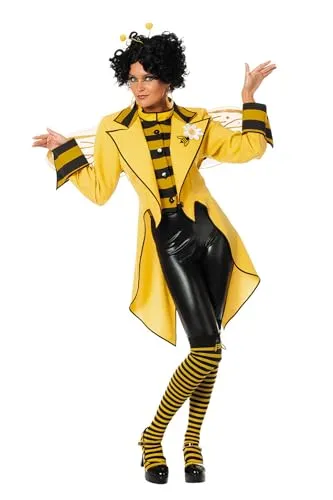 Damenfrack Bienenkönigin, Gr. 42 - Kostüm für Erwachsene, hochwertiger Frack für Bienenkostüme, ideal für Karneval und Fasching, ergänzen Sie mit passenden Accessoires für den perfekten Look!