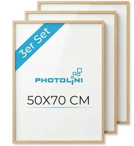 PHOTOLINI Bilderrahmen 50x70 Natur 3er Set in beige von Photolini