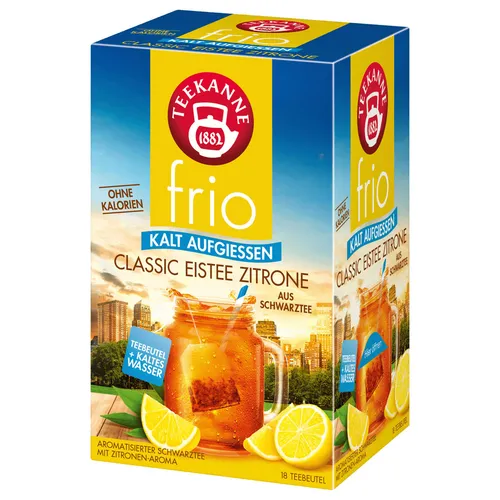 Produktbild Teekanne frio Classic Eistee Zitrone ohne Kalorien aus Schwarztee 45g