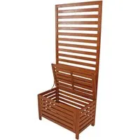 Jardinion Sichtschutz-Bank Truhe Eukalyptus - FSC-zertifizierte Holzbank mit Sichtschutz und Stauraum, ideal für Balkon und Garten, robust und wetterfest für langanhaltende Nutzung.