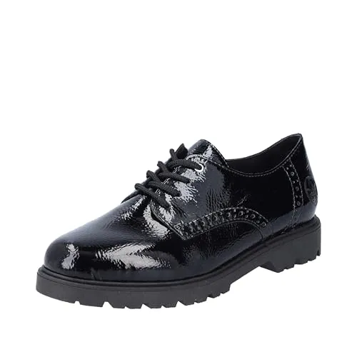Rieker 45502 Black Gr. 39 - Elegante Damen-Schnürhalbschuhe - Modische Damen-Schnürhalbschuhe mit extra weicher Decksohle und leichter, griffiger Sohle für optimalen Tragekomfort.