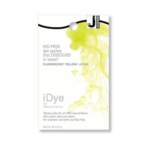 Jacquard iDye Fluoreszierendes Gelb Stoff Farbstoff für Textilien aus Naturfasern, 14g Keine Unordnung Packung