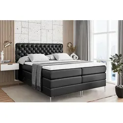 ALTDECOR Boxspringbett mit Stauraum und Matratzen, Schwarz - Erleben Sie erholsame Nächte mit dem ALTDECOR Boxspringbett. Ausgestattet mit zwei Bettkästen für optimalen Stauraum und langlebigem Polsterstoff, bietet es den perfekten Schlafkomfort durch zwei hochwertige Matratzen mit unterschiedlichen Härtegraden.
