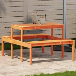 vidaXL Picknicktisch Wachsbraun 110x134 cm aus massivem Kiefernholz - Gartentisch aus robustem Kiefernholz, ideal für Garten und Terrasse. Das Latten-Design verhindert Wasseransammlungen und sorgt für eine lange Lebensdauer.