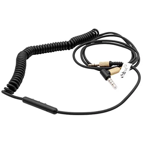 vhbw Audio AUX Kabel kompatibel mit Marshall Kilburn, Kilburn 2 Kopfhörer - Audiokabel 3,5mm Klinkenstecker, 150-230 cm, Gold/Schwarz