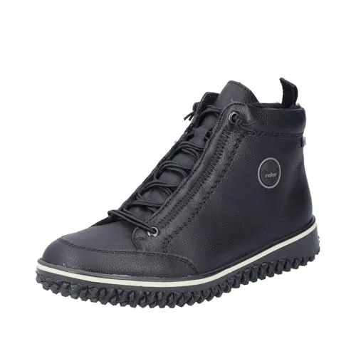 Rieker Damen Schnürstiefel Z4241-00 in Schwarz, Gr. 39 - Wanderschuhe mit Rieker TEX-Membran, wasserabweisend und atmungsaktiv. Ideal für kühle Tage, bequem durch elastische Schnürung und seitlichen Reißverschluss.