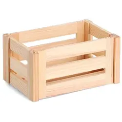 Aufbewahrungsbox Leisten 29,5 x 19,6 cm Holz Braun Hellbraun S (Small)