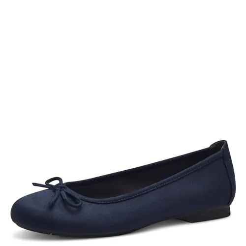 Jana Damen Ballerinas Elegant Vegan, Blau (Navy), 40 EU - Hausschuhe mit optimaler Passform für breite Füße, 100% vegan und ideal für Alltag sowie schickere Anlässe. Trendiges Design für hohen Tragekomfort.