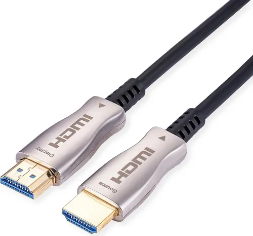 VALUE Ultra HDMI Aktiv Optisches 4K Kabel 20 m - HiFi-Kabel für gestochen scharfe 4K-Bilder, ideal für Heimkino-Setups und große Entfernungen ohne Signalverlust.