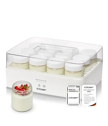 Cloer 9921 Joghurtbereiter mit Timer für 12 Gläser