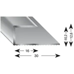 Alu-Gleitabschlussprofile für Parkett und Laminat - silber eloxiert , 10 mm , 10mm silber