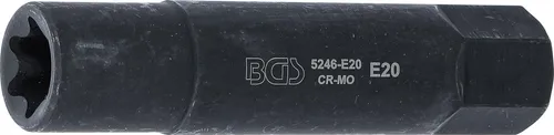 BGS Steckschlüssel-Einsatz E-Profil, extra lang | Antrieb Außensechskant 22 m...