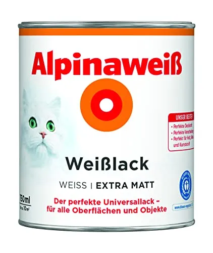 Alpinaweiß Weißlack 750 ml extra matt - Hochwertiger Weißlack für perfekte, extra matte Oberflächen. Ideal für Möbel und Wände, leicht anzuwenden und schnelltrocknend.