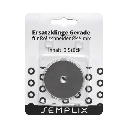 Semplix Ersatzklinge für Rollschneider Maxi gerade (45 mm/ 3 St.) für alle 45mm