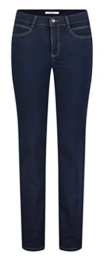 MAC JEANS Damen Angela_0380L Straight Jeans, Blau (Dark D801) - Bequeme Straight Jeans in W46/30L, außergewöhnlich elastisch und formstabil für ein angenehmes Tragegefühl, ideal für den Alltag.