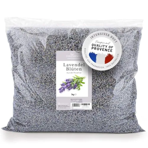 naturetrend Lavendelblüten getrocknet 1kg - Duftintensiv aus der Provence - Aromatherapie mit 100% naturreinen Lavendelblüten aus kontrolliertem Anbau. Ideal für Duftkissen, Seifen und Potpourris – für einen entspannenden Raumduft ganz ohne künstliche Zusätze.