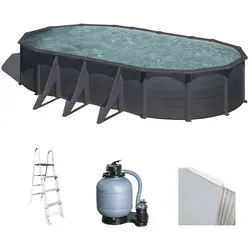 Gre Ovalbecken Set KEA 730 x 375 x 1,20m in grau von Gre