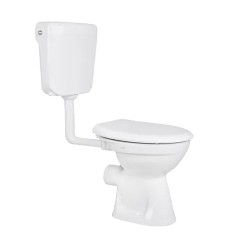 Komplettset Stand WC Abgang Waagerecht - Stand-WC mit hochwertiger Sanitärkeramik, inklusive Softclose-Deckel und Spülkasten für eine leise und komfortable Nutzung.