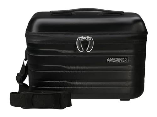 American Tourister Flashline - Kosmetikkoffer 36 cm, Schwarz (Shadow Black), geräumig für zwei Wochen Urlaub und mit praktischen elastischen Schlaufen