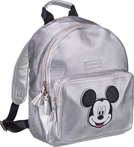 Mickey Mouse Rucksack Backpack - Silber - Stylischer Rucksack für Mickey Fans, ideal für Schule, Freizeit oder Reisen. Mit gepolsterten, verstellbaren Schultergurten und liebevollem Minnie Mouse Innenfutter bietet er viel Platz für alle Alltagsgegenstände.