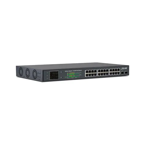 InLine PoE+ Gigabit Netzwerk Switch 24 Port, 1GBit/s, 2xSFP, 19