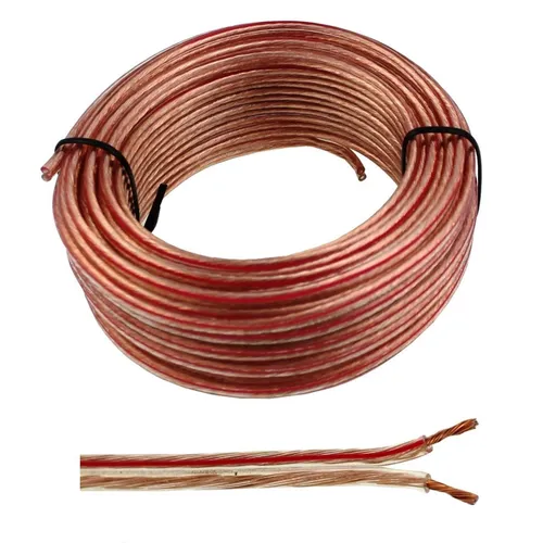 10m Lautsprecherkabel 2x 0,75mm² Transparent Audiokabel Boxenkabel