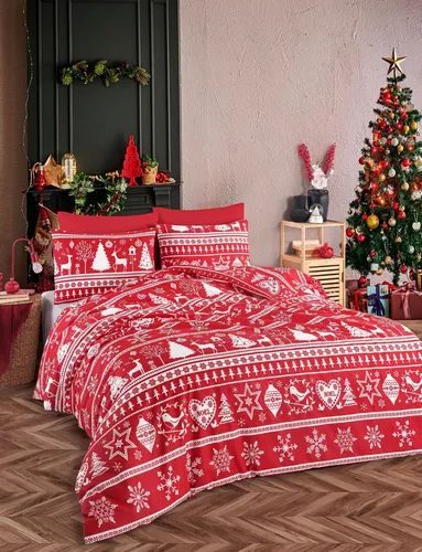 Einzelbettbezug Set in Bordeauxrot Weiß - Hochwertiges Bettwäsche-Set aus 65 % Baumwolle und 35 % Polyester, maschinenwaschbar bei 30 °C, ideal für gemütliche Nächte in Größe 135 x 200 cm.