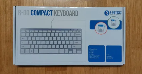 R-GO Tools Compact USB Tastatur Englisch QWERTY Weiß